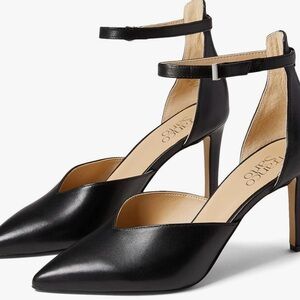 NEW Franco Sarto Black Ankle Strap Heels